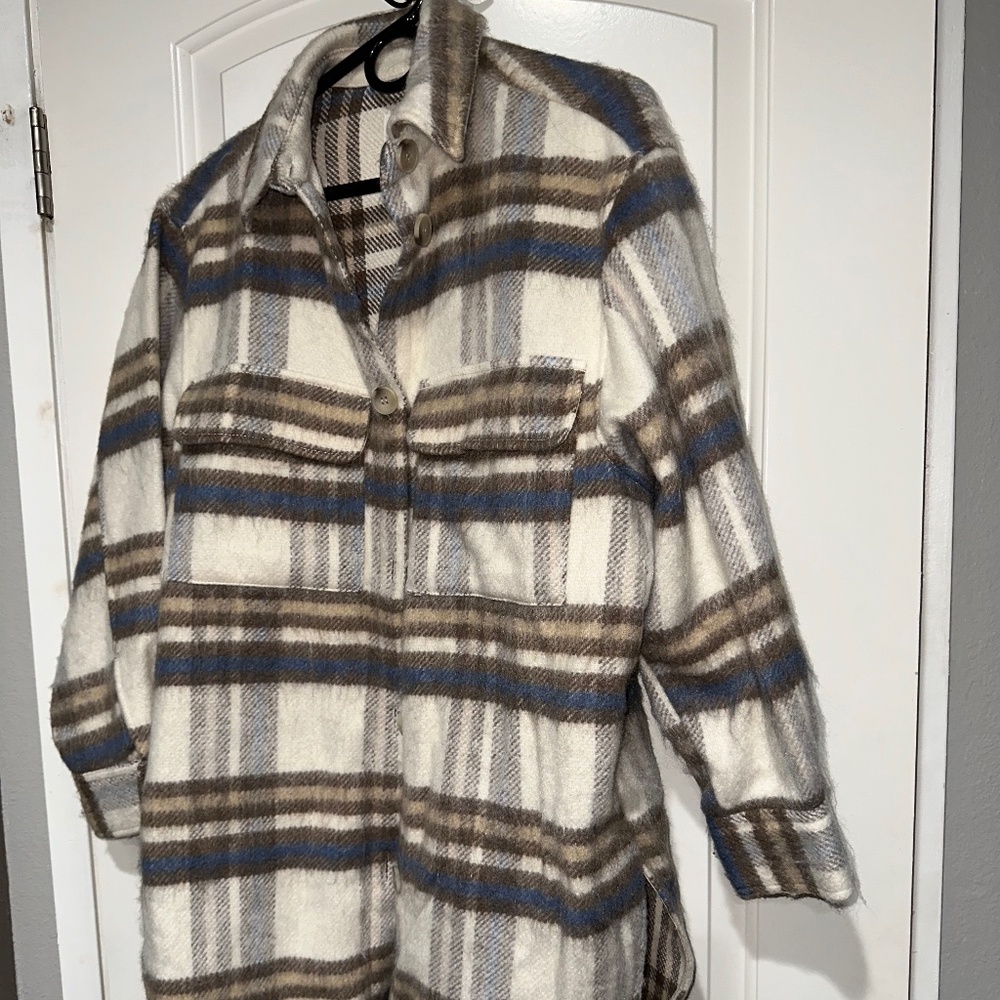 Mid Length Flannel Jacket